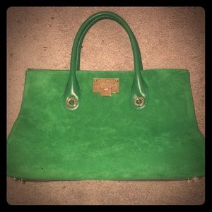 Jimmy Choo Green Suede Riley Bag